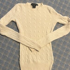 Ralph Lauren Ivory Cable Knit Pullover